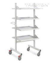 Priemyselný vozík Treston Multi Trolley M750, vysoký, 4 police, TMTH7-001-41